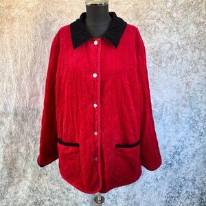 Vintage Denim & Company Red + Black Reversible Coat - L